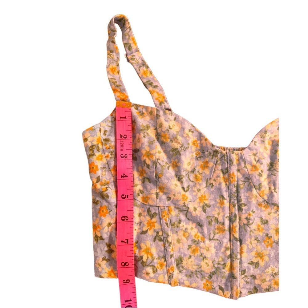 NWT Altar’d State Floral Crop Top in Blue, Yellow, and Orange - Picture 5 of 6